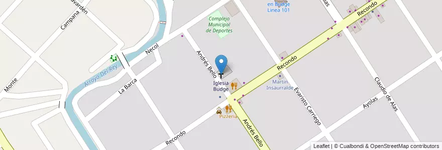 Mapa de ubicacion de Iglesia Budge en Argentina, Buenos Aires, Partido De Lomas De Zamora, Ingeniero Budge.