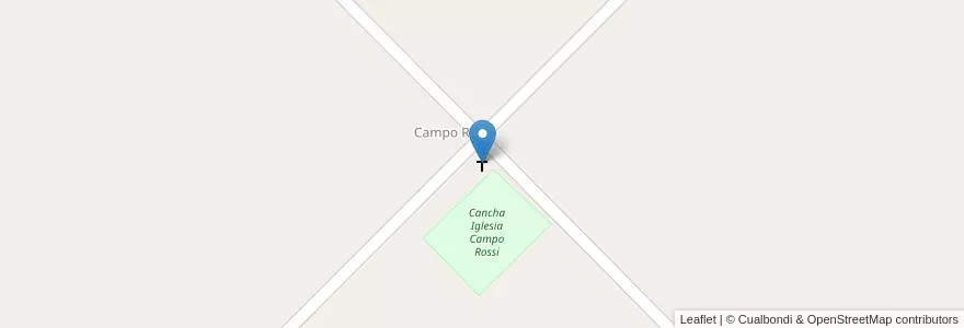 Mapa de ubicacion de Iglesia Campo Rossi en アルゼンチン, チャコ州, Departamento Primero De Mayo, Municipio De Colonia Benítez.