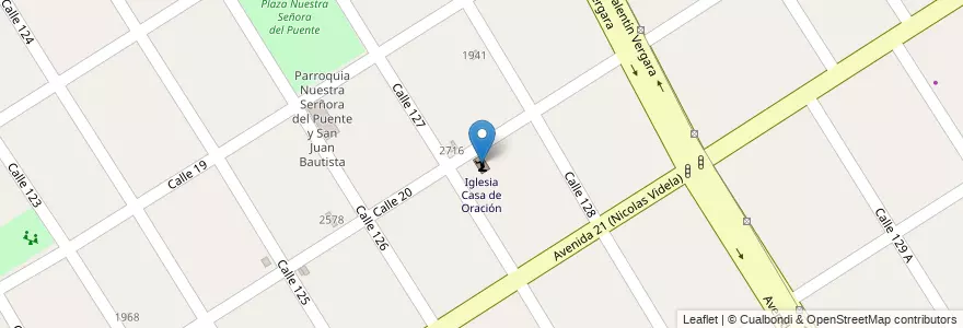 Mapa de ubicacion de Iglesia Casa de Oración en Argentinië, Buenos Aires, Partido De Berazategui, Berazategui.