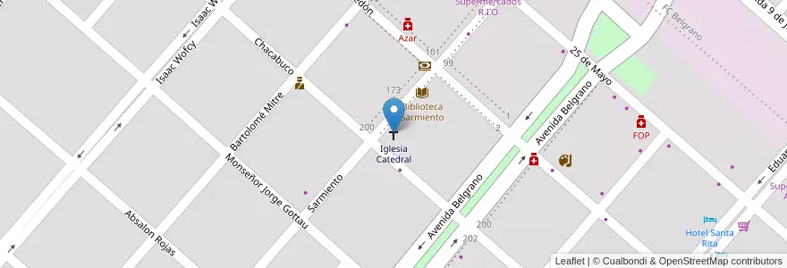 Mapa de ubicacion de Iglesia Catedral en アルゼンチン, サンティアゴ・デル・エステロ州, Departamento General Taboada, Añatuya.