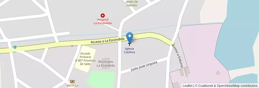 Mapa de ubicacion de Iglesia Católica en アルゼンチン, チャコ州, Departamento General Dónovan, Municipio De La Escondida, La Escondida.