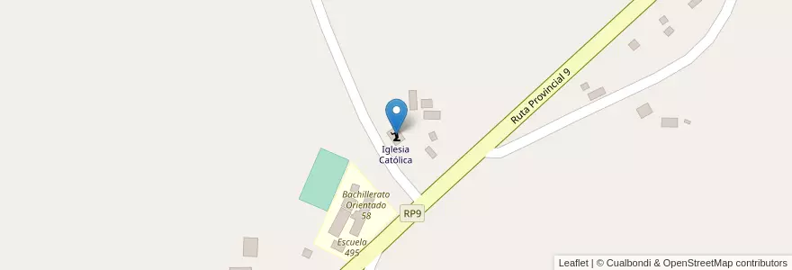Mapa de ubicacion de Iglesia Católica en アルゼンチン, ミシオネス州, Departamento Cainguás, Municipio De Aristóbulo Del Valle.