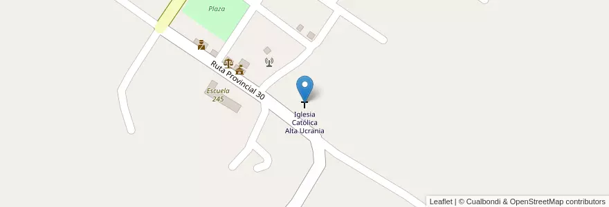 Mapa de ubicacion de Iglesia Católica Alta Ucrania en Arjantin, Misiones, Departamento Leandro N. Alem, Municipio De Arroyo Del Medio.