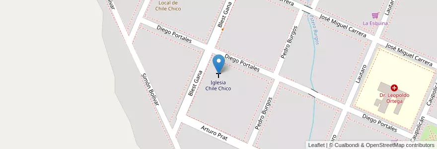 Mapa de ubicacion de Iglesia Chile Chico en アイセン・デル・ヘネラル・カルロス・イバニェス・デル・カンポ州.