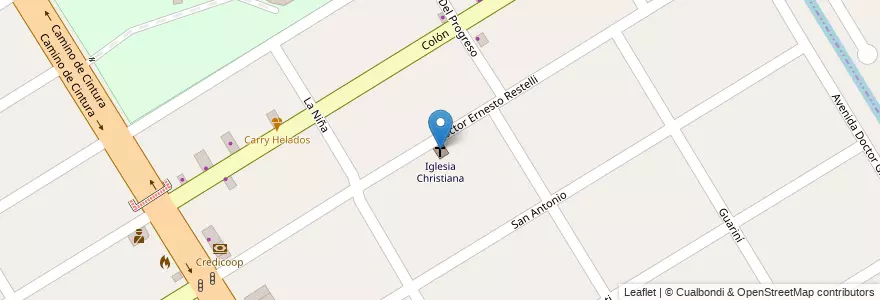Mapa de ubicacion de Iglesia Christiana en Argentinië, Buenos Aires, Partido De Esteban Echeverría, 9 De Abril.