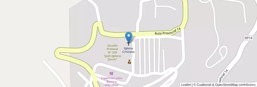 Mapa de ubicacion de Iglesia Cristiana en Argentine, Jujuy, Departamento Humahuaca, Municipio De El Aguilar.