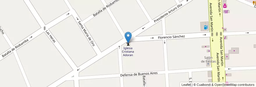 Mapa de ubicacion de Iglesia Cristiana Adoran en Argentina, Buenos Aires, Partido De Florencio Varela, Florencio Varela.