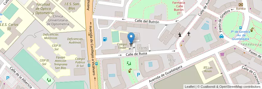 Mapa de ubicacion de Iglesia Cristiana Adventista del Séptimo Día. Madrid Emaús en Sepanyol, Comunidad De Madrid, Comunidad De Madrid, Área Metropolitana De Madrid Y Corredor Del Henares, Madrid.