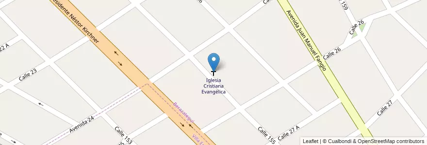 Mapa de ubicacion de Iglesia Cristiana Evangélica en الأرجنتين, بوينس آيرس, Partido De Berazategui.
