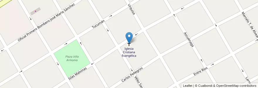 Mapa de ubicacion de Iglesia Cristiana Evangélica en آرژانتین, استان بوئنوس آیرس, Partido De Quilmes, Quilmes.