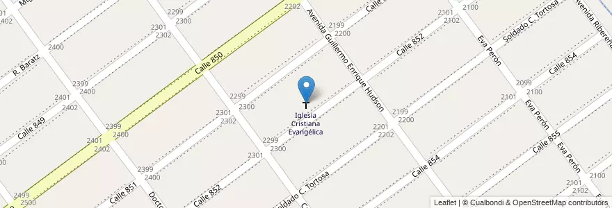Mapa de ubicacion de Iglesia Cristiana Evangélica en アルゼンチン, ブエノスアイレス州, Partido De Quilmes, San Francisco Solano.
