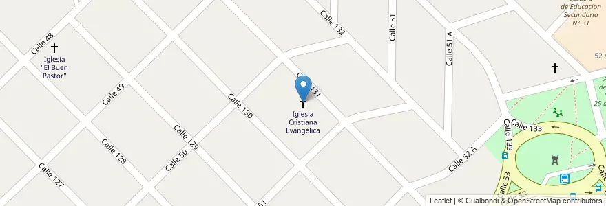 Mapa de ubicacion de Iglesia Cristiana Evangélica en Arjantin, Buenos Aires, Partido De Berazategui, Hudson.