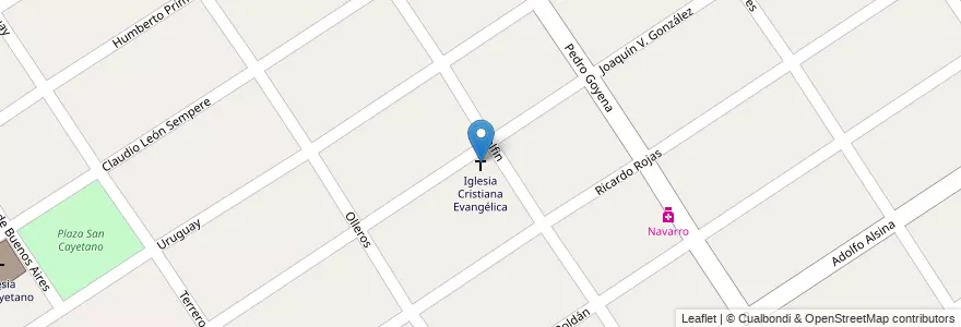 Mapa de ubicacion de Iglesia Cristiana Evangélica en آرژانتین, استان بوئنوس آیرس, Partido De Almirante Brown, Burzaco.