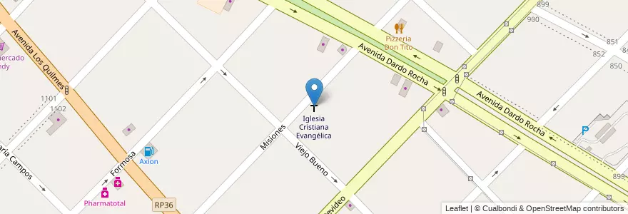 Mapa de ubicacion de Iglesia Cristiana Evangélica en Arjantin, Buenos Aires, Partido De Quilmes, Bernal.
