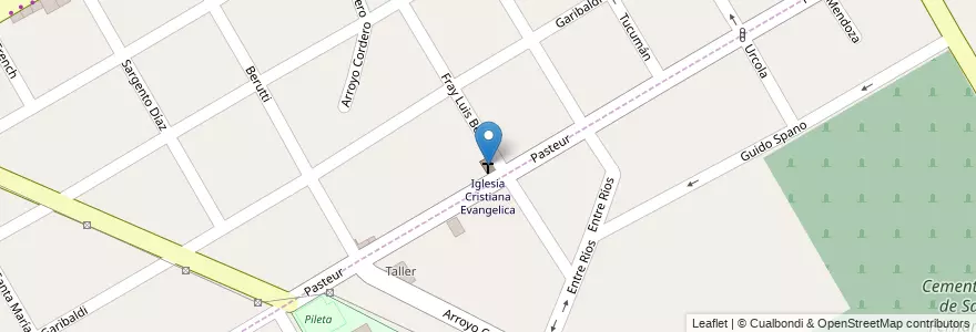 Mapa de ubicacion de Iglesia Cristiana Evangelica en Argentinië, Buenos Aires, Partido De San Fernando, Victoria, Virreyes.