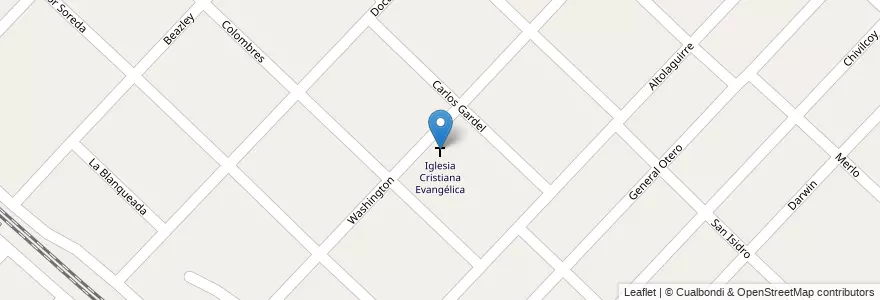 Mapa de ubicacion de Iglesia Cristiana Evangélica en الأرجنتين, بوينس آيرس, Partido De Avellaneda, Villa Domínico.