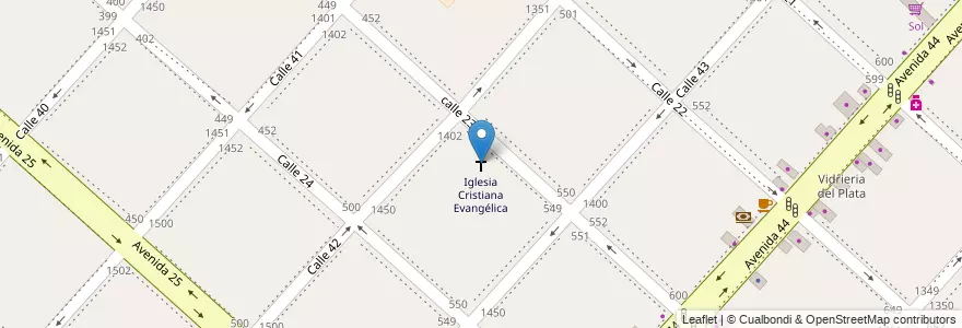 Mapa de ubicacion de Iglesia Cristiana Evangélica, Casco Urbano en Аргентина, Буэнос-Айрес, Partido De La Plata, La Plata.