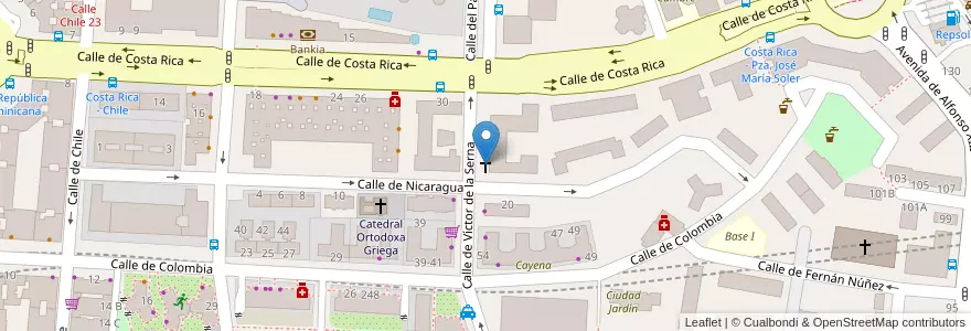 Mapa de ubicacion de Iglesia Cristiana Evangélica de Chamartín en Spanje, Comunidad De Madrid, Comunidad De Madrid, Área Metropolitana De Madrid Y Corredor Del Henares, Madrid.