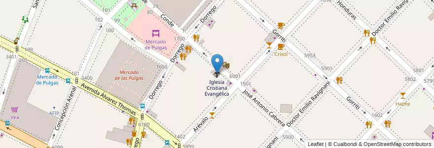 Mapa de ubicacion de Iglesia Cristiana Evangélica, Palermo en Arjantin, Ciudad Autónoma De Buenos Aires, Buenos Aires.