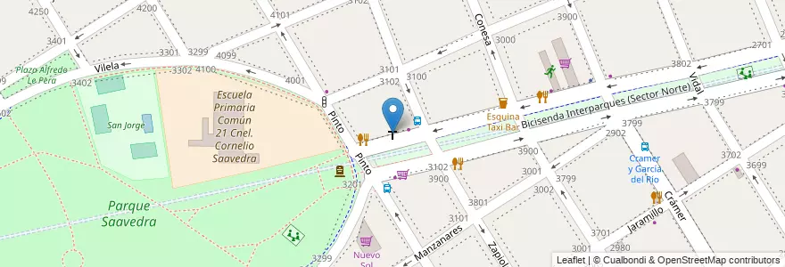 Mapa de ubicacion de Iglesia Cristiana Evangélica, Saavedra en Argentine, Ciudad Autónoma De Buenos Aires, Comuna 12, Buenos Aires.
