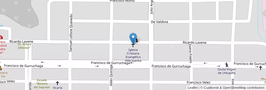 Mapa de ubicacion de Iglesia Cristiana Evangélica Villa Juanita en 아르헨티나, Salta, Capital, Municipio De Salta, Salta.