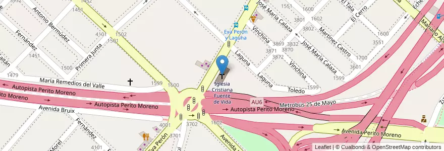 Mapa de ubicacion de Iglesia Cristiana Fuente de Vida, Parque Avellaneda en Аргентина, Буэнос-Айрес, Comuna 9, Буэнос-Айрес.