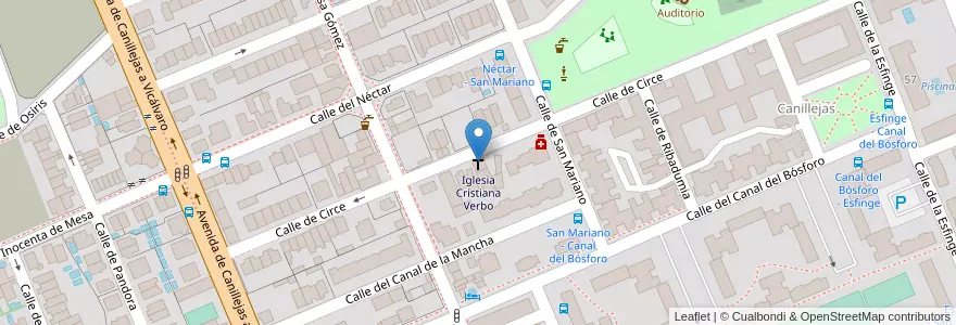Mapa de ubicacion de Iglesia Cristiana Verbo en إسبانيا, منطقة مدريد, منطقة مدريد, Área Metropolitana De Madrid Y Corredor Del Henares, مدريد.