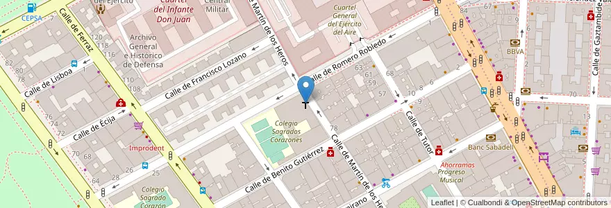 Mapa de ubicacion de Iglesia Cristo Rey de Argüelles en إسبانيا, منطقة مدريد, منطقة مدريد, Área Metropolitana De Madrid Y Corredor Del Henares, مدريد.