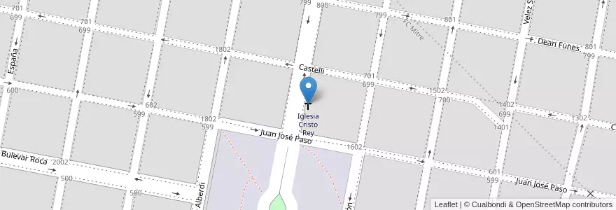 Mapa de ubicacion de Iglesia Cristo Rey en 아르헨티나, Córdoba, Departamento San Justo, Pedanía Juárez Celman, Municipio De San Francisco, San Francisco.