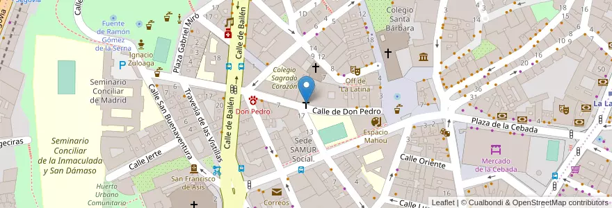 Mapa de ubicacion de Iglesia Cuerpo de Cristo, Don Pedro en إسبانيا, منطقة مدريد, منطقة مدريد, Área Metropolitana De Madrid Y Corredor Del Henares, مدريد.