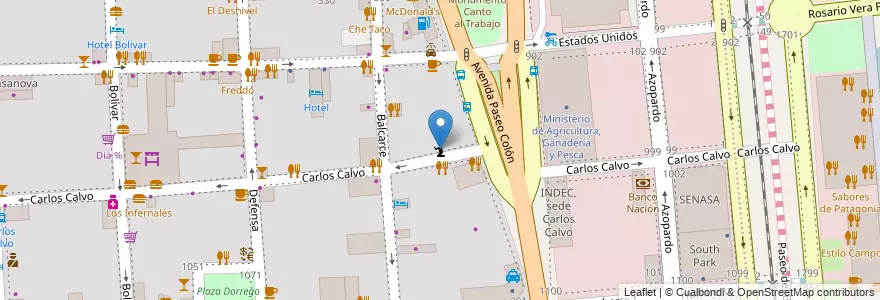 Mapa de ubicacion de Iglesia danesa, San Telmo en Аргентина, Буэнос-Айрес, Comuna 1, Буэнос-Айрес.