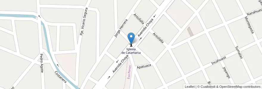 Mapa de ubicacion de Iglesia de Catamarca en アルゼンチン, カタマルカ州, Departamento Capital, Municipio De San Fernando Del Valle De Catamarca, San Fernando Del Valle De Catamarca.
