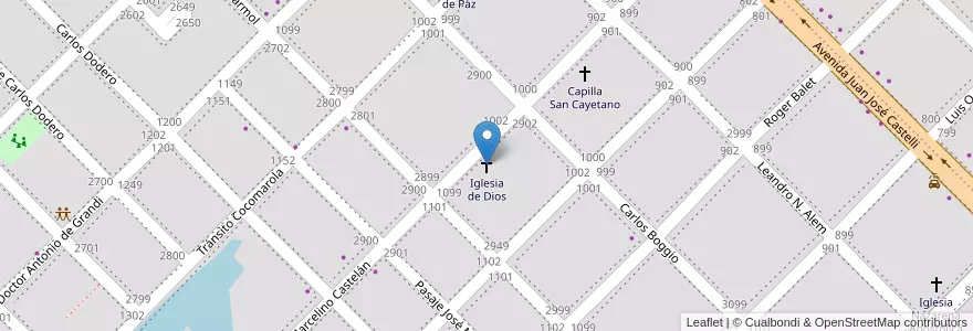 Mapa de ubicacion de Iglesia de Dios en آرژانتین, Chaco, Departamento San Fernando, Resistencia, Resistencia.