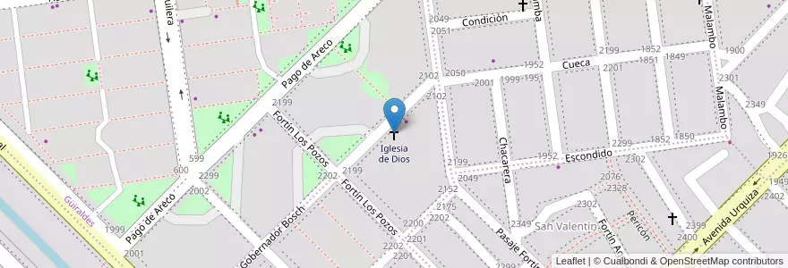 Mapa de ubicacion de Iglesia de Dios en Аргентина, Чако, Departamento San Fernando, Ресистенсия, Resistencia.