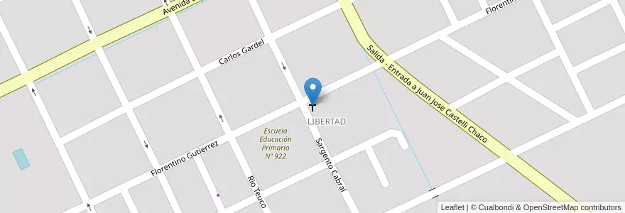 Mapa de ubicacion de Iglesia de Dios en アルゼンチン, チャコ州, Departamento General Güemes, Municipio De Juan José Castelli, Juan José Castelli, Juan Jose Castelli.