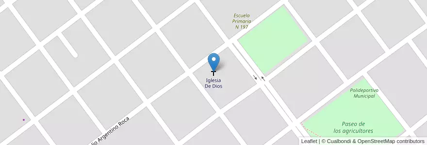 Mapa de ubicacion de Iglesia De Dios en Argentina, Chaco, Departamento Mayor Luis Jorge Fontana, Municipio De Coronel Du Graty, Coronel Du Graty.