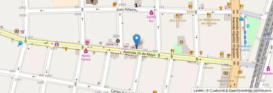 Mapa de ubicacion de Iglesia de Dios en Argentina, Buenos Aires, Partido De Lanús, Lanús Oeste.