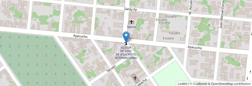 Mapa de ubicacion de IGLESIA DE DIOS DE JESUCRISTO INTERNACIONAL en アルゼンチン, フォルモサ州, Departamento Pilcomayo, Municipio De Clorinda, Clorinda.