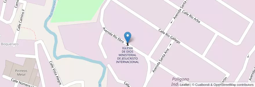 Mapa de ubicacion de IGLESIA DE DIOS MINISTERIAL DE JESUCRISTO INTERNACIONAL en اسپانیا, Aragón, ساراگوسا, Zaragoza, Cuarte De Huerva.