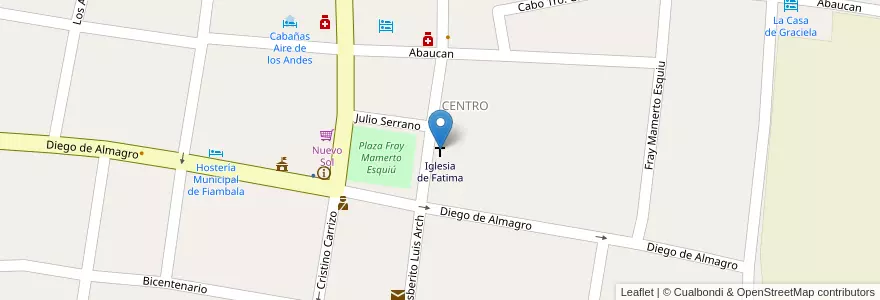 Mapa de ubicacion de Iglesia de Fatima en Argentinien, Catamarca, Departamento Tinogasta, Municipio De Fiambalá, Fiambala.