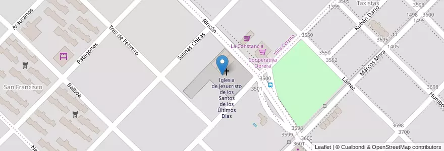 Mapa de ubicacion de Iglesia de Jesucristo de los Santos de los Últimos Días en Argentina, Buenos Aires, Partido De Bahía Blanca, Bahía Blanca.