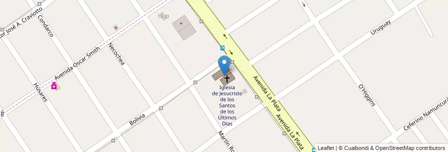 Mapa de ubicacion de Iglesia de Jesucristo de los Santos de los Últimos Días en Argentinië, Buenos Aires, Partido De Quilmes, Quilmes, Ezpeleta.