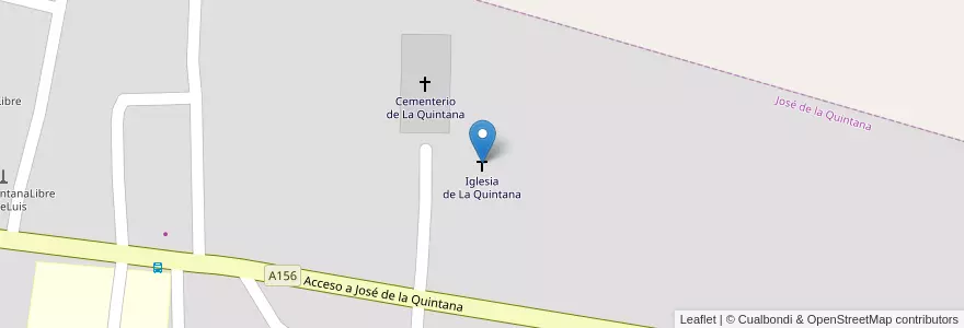 Mapa de ubicacion de Iglesia de La Quintana en Argentinien, Provinz Córdoba, Departamento Santa María, Pedanía San Isidro, Comuna De Villa San Isidro, José De La Quintana.