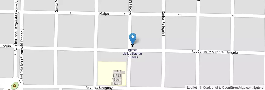 Mapa de ubicacion de Iglesia de las Buenas Nuevas en آرژانتین, Chaco, Departamento Mayor Luis Jorge Fontana, Municipio De Villa Ángela, Villa Ángela.