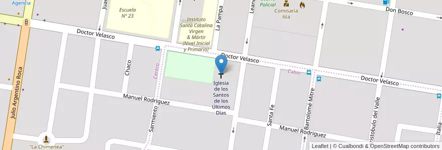 Mapa de ubicacion de Iglesia de los Santos de los Últimos Días en Argentina, Chile, Wilayah Río Negro, Municipio De Allen, Departamento General Roca.