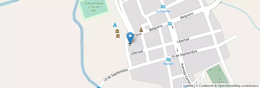 Mapa de ubicacion de Iglesia de Nuestra Señora del Rosario y San Francisco en Arjantin, Jujuy, Departamento Yavi, Municipio De Yavi, Yavi.