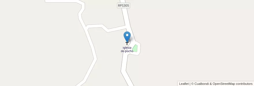 Mapa de ubicacion de iglesia de pocho en Argentinië, Córdoba, Departamento Pocho, Pedanía Parroquia, Comuna De Villa De Pocho.