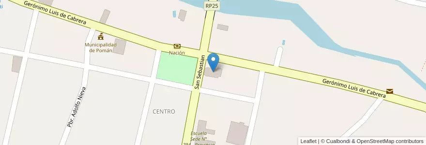 Mapa de ubicacion de Iglesia de Pomán en Arjantin, Catamarca, Departamento Pomán, Municipio De Pomán, Pomán.