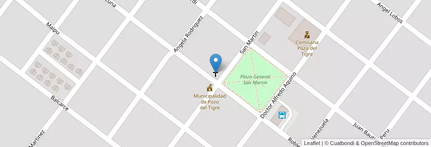 Mapa de ubicacion de Iglesia de Pozo del Tigre en Аргентина, Формоса, Departamento Patiño, Municipio De Pozo Del Tigre.