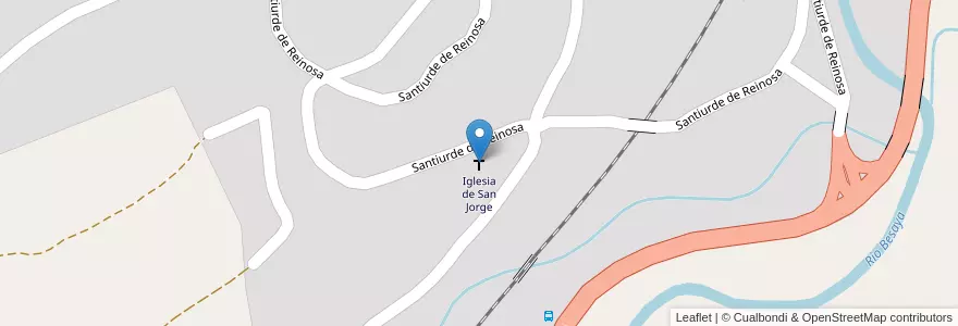 Mapa de ubicacion de Iglesia de San Jorge en إسبانيا, كانتابريا, منطقة كانتابريا, Campoo-Los Valles, Santiurde De Reinosa.